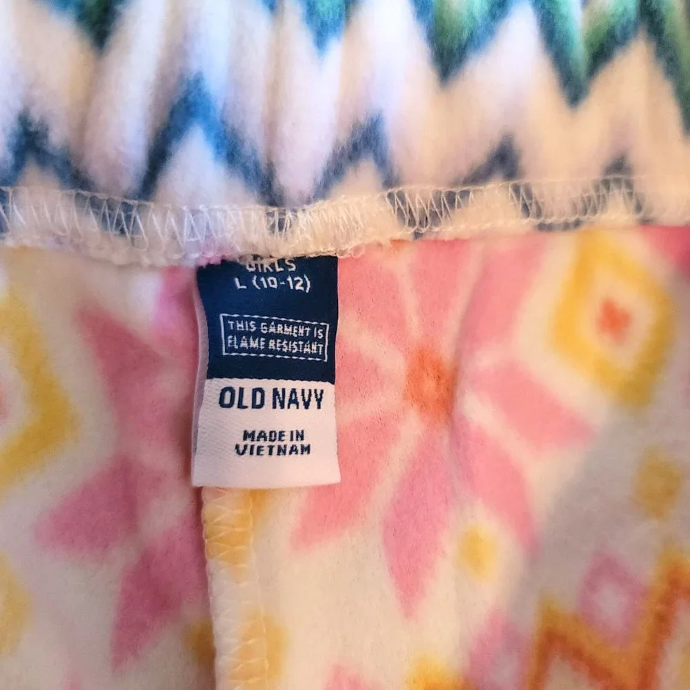 Old Navy Girls Multicolor Aztec Print Leggings - White Base